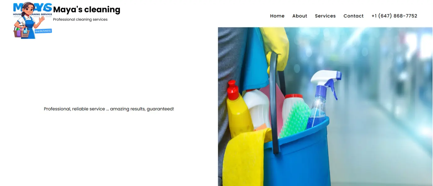 Maya's Cleaning — cleaning company website